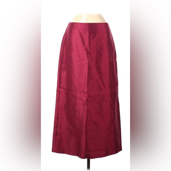 Talbots Burgundy Silk/Wool Blend Skirt - Picture 1 of 6